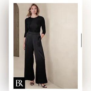 Satin Wide-Leg Pant - Banana Republic